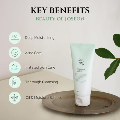 Beauty of Joseon Green Plum Refreshing Cleanser Gel, Deep Pore Cleansing Acne Face Wash for All Skin Types (100ml)