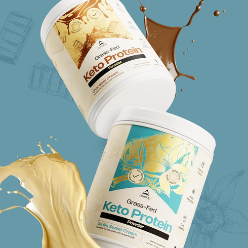 LevelUp Keto Protein Powder Supplement - Vanilla Sweet Cream, with Collagen Peptides, Energizing MCT, Whey Isolate