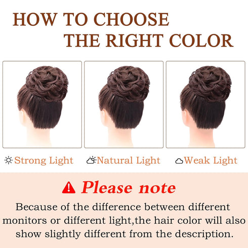 MORICA Messy Hair Bun Hair Scrunchies Extension - Curly Wavy Synthetic Chignon Hairpieces for Women (33# Dark Auburn)