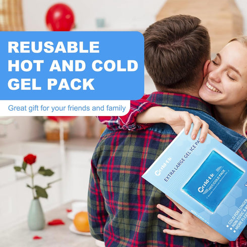 Large Reusable Ice Packs for Injuries, Flexible Cold Pack for Pain Relief, Hot/Cold Compress Therapy Gel