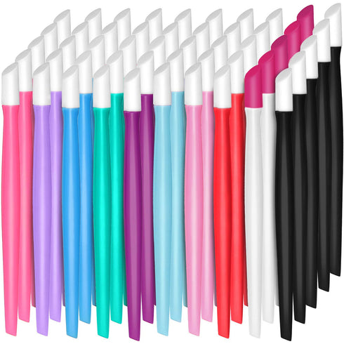 Yaomiao 50 Pieces Rubber Nail Cuticle Pusher, Bulk Plastic Handle Nail Art Tools for Men and Women