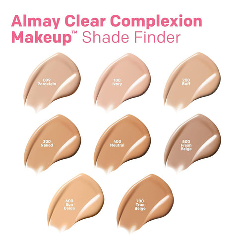 Almay Clear Complexion Acne Foundation Makeup with Salicylic Acid, Lightweight Medium Coverage, 705 Toast