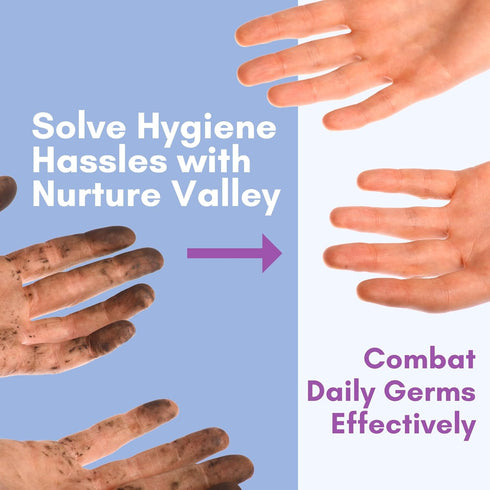 Nurture XL Antibacterial Body & Hand Sanitizing Wipes | Alcohol-Free Antiseptic Wet Towelettes for Germ Removal