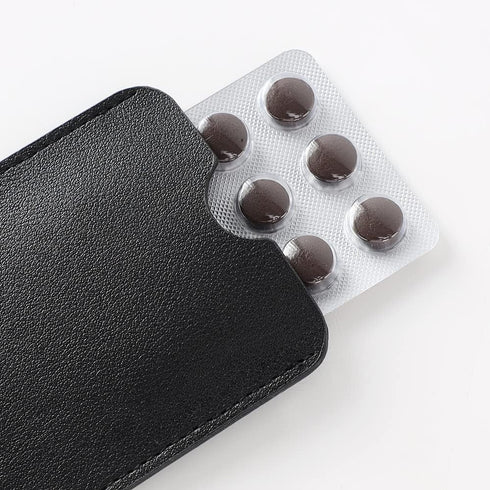 Sleek Black Birth Control Pill Case Holder - Slim Wallet Design