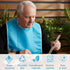 WJIAAA 23.6 14.3in Adult Bibs for Elderly Women Men, Blue Waterproof Oil-Proo Bibs with Chip Collector Wipe-Clean