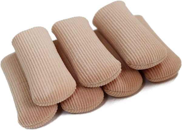 ERGOfoot 6 Pack Toe Caps - Close Finger Toe Sleeve Tubes Gel Rubbing Tube to Prevent Bunions, Hammertoes