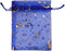 SUNGULF 100Pcs Sheer Organza Drawstring Pouches, 4x5 Inches, Blue, Wedding Party Favor Bags