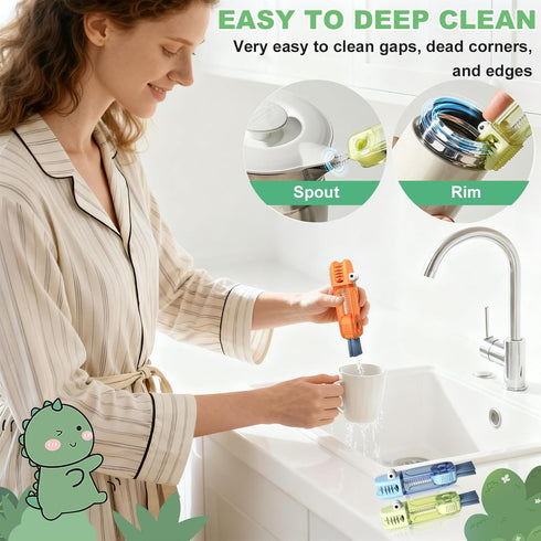 LJJYIJUN 3 1 Set Caps(3 in Cup Lid Gap Cleaning Brush, Portable Water Bottle Brush, Multifunctional Bottle Cleaner