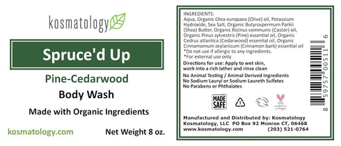 Spruce’d Up Organic Body Wash | Moisturizing Cleanse | Infused with Pine, Cedarwood & Cinnamon Essential Oils | 8 fl oz
