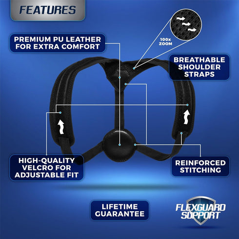 Posture Corrector for Women and Men, Adjustable Upper Back & Shoulder Brace Trainer for Slouching, X-Large