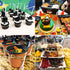 Honbay 30PCS Plastic Disposable Mini Ice Cream Dessert Spoons, Black and White