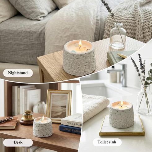 LUXE COVE 200g) Scented Candle, Soy Candle, Non-Toxic Aroma Candles, White Musk Scented, Aquamarine Crystal, Best