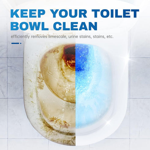 Vacplus Toilet Bowl Cleaners - 3 Pack, Krazy Clean Automatic Long-Lasting Toilet Cleaner Bottle, Easy-to-Use Toilet Bowl Cleaner Tablets in Bottles with Powerful Cleaning