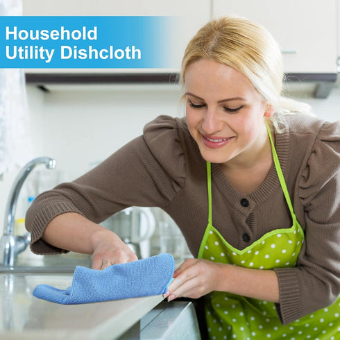 36 Pack 16'' x 16'' Microfiber Cleaning Cloths, Reusable Wash Rags for House Kitchen Car Window Dust Cleaning