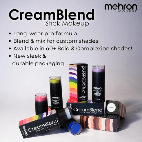 Mehron Makeup CreamBlend Stick - Face Paint, Body Paint & Foundation Cream Makeup, 0.75 oz (Orange)