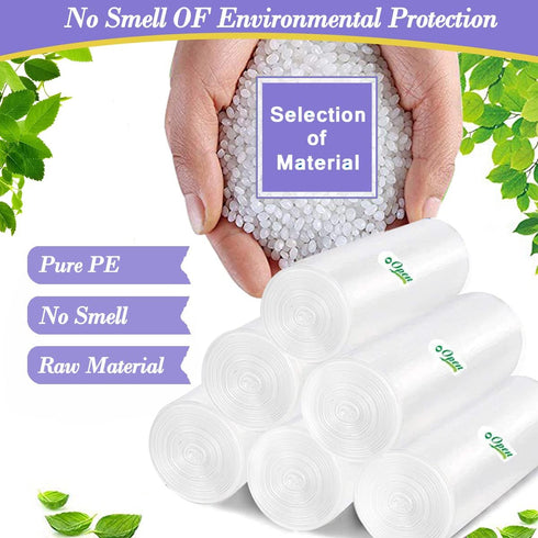 3 Gallon 80pcs+10pcs Small Clear Trash Bags - Strong Plastic Garbage Bags for Bathroom Trash Can Liners