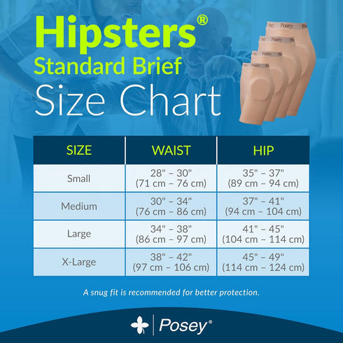 TIDI Posey Hipsters, Unisex, Medium – Qty: 1 – Comfortable, Washable Low-Profile Hip Protection Pads