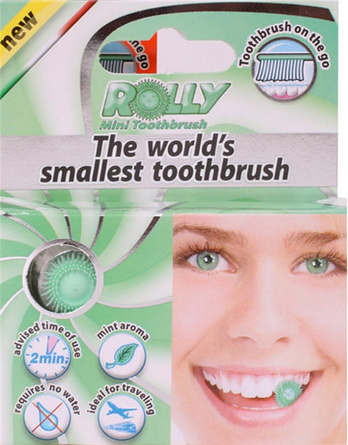STRB 6pcs/pack Smallest toothbrush - Rolly Brush Mint Flavor Portable Disposable Mini carry Chewing type toothbrush