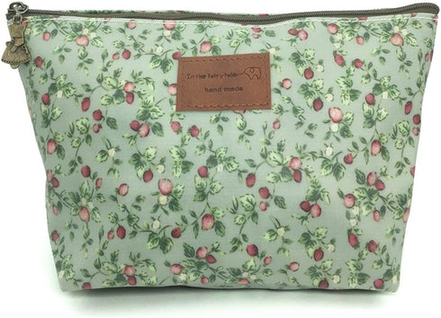 Hunger Green Flowers Make-Up Cosmetic Bag Carry Case, 14 Patterns (P11417017)