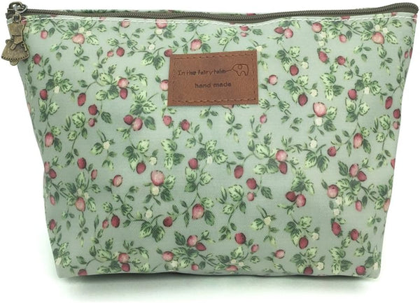 Hunger Green Flowers Make-Up Cosmetic Bag Carry Case, 14 Patterns (P11417017)