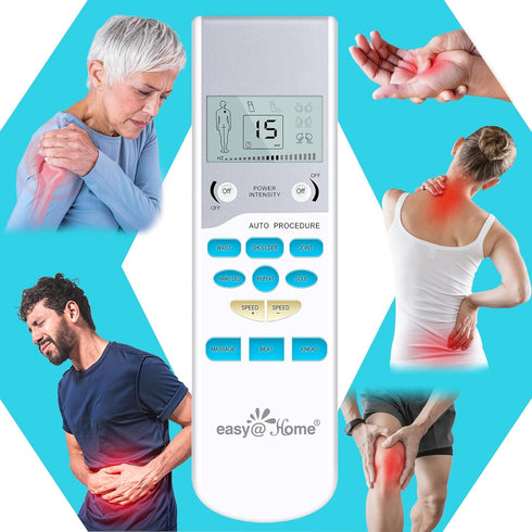 Easy@Home TENS Unit - Electronic Pulse Massager for Pain Relief, FSA Eligible Home Use Device Gift for Parents
