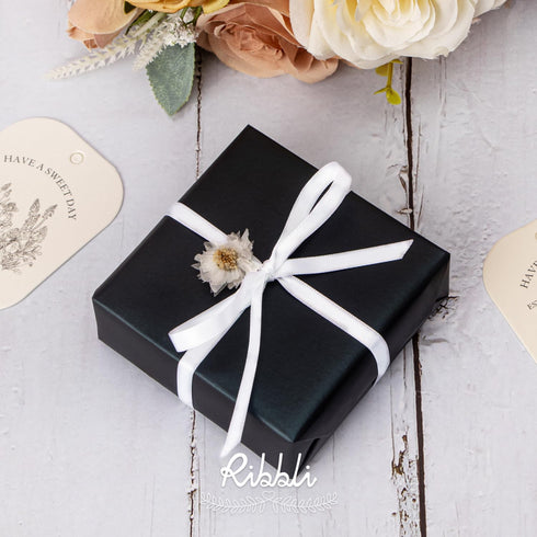 Ribbli Double Faced White Satin Ribbon - 1/4” x 25 Yards for Bows, Gift Wrapping, Floral Arrangement