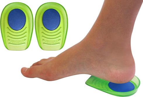 el + Memory Foam Shock Absorbing Heel Cups for Kids, 2 Pairs, 4 Single Heelcups for Sensitive Heels and Foot Pain (Kids