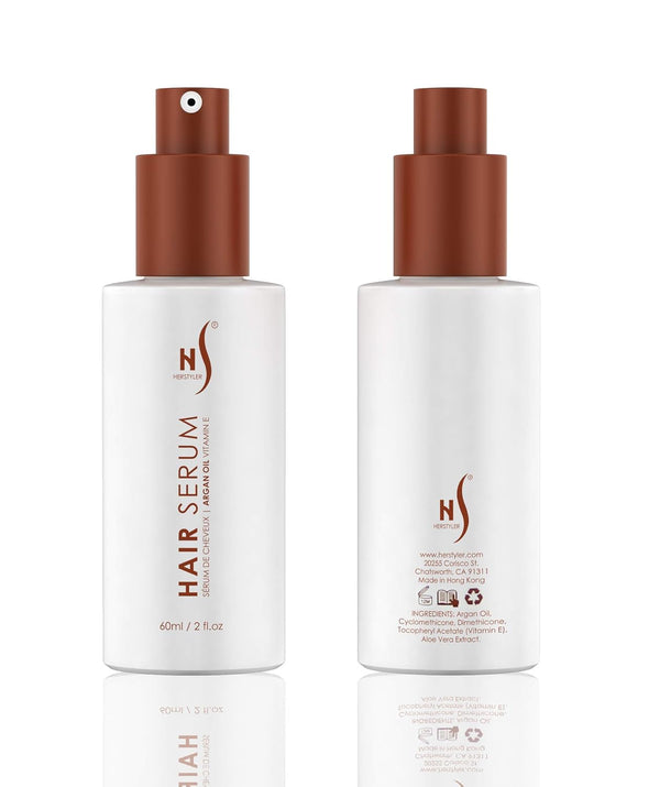 Herstyler Dry Hair Serum for Natural Shine - Argan Oil Anti Frizz Hair Serum for Damaged Hair (Pack of 2)
