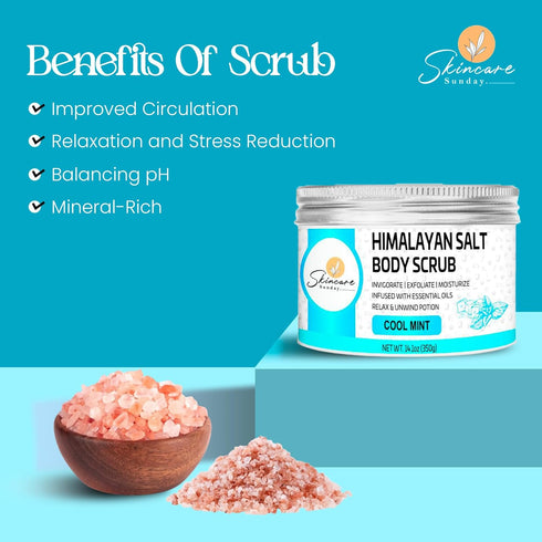 Himalayan Salt Body Scrub | Invigorate, Exfoliate, Moisturize - Relax & Unwind Potion (COOL MINT)