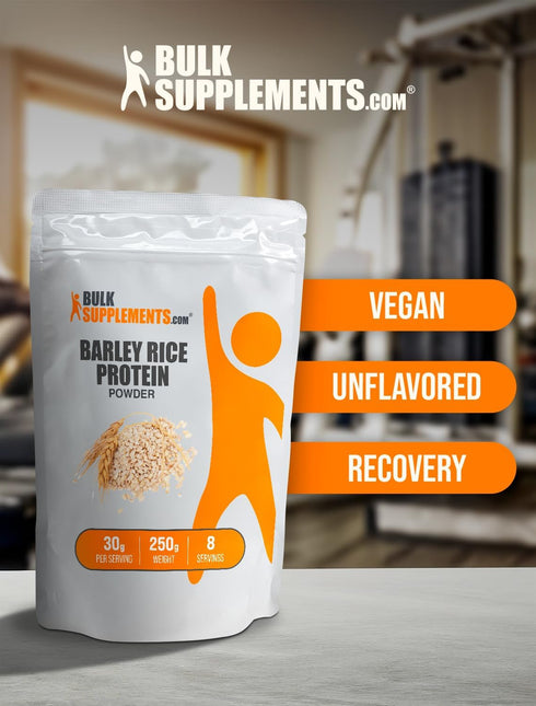 BulkSupplements.com Barley Rice Protein Powder, Vegan, Unflavored, Dairy Free Protein Source, 250g (8.8 oz)