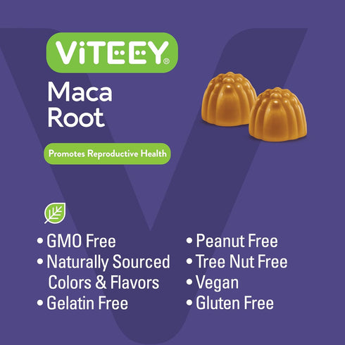 Gummies 60 Count Viteey Black Maca Root - Drive, Passion & Energy Support - Black Maca Root for Men & Women - Vegan