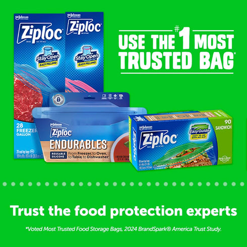 Ziploc 150 Count Sandwich and Snack Bags: Storage Bags with Grip n Seal Technology for On the Go Freshness