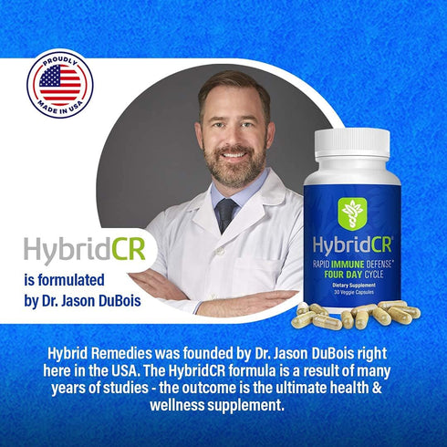 HybridCR Rapid Immunity Supplement - Zinc, Echinacea, Andrographis, Ginseng, Selenium, Gluten-Free, 30 Veggie Caps