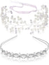 WILLBOND 2 Pieces Flower Girls Headpiece, Princess Wedding Faux Pearls Rhinestone Headband Tiara