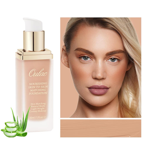 Oulac Foundation Makeup, Skincare Infused with Aloe Leaf and Vitamin E, Medium to High Coverage, Honey 30ml