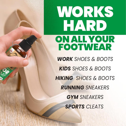 Uncle Todd's Odor Stomp Shoe Deodorizer - Proven Enzyme Formula for Odor Elimination in Footwear