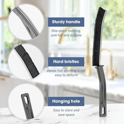 Hard Bristle Crevice Cleaning Brush Set, Small Cleaning Brushes for Shower Tile and Household Use (3 Pcs)