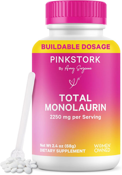 Pink Stork Monolaurin Pellets Vegan Lauric Acid Immune & Gut Support for