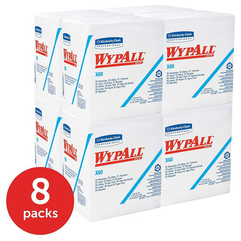 KCC41083 X60 12 1/2 10, Wypall - KIMBERLY CLARK Wypall Washcloths, X White