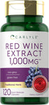 Carlyle Red Wine Extract Capsules | 1000mg | 120 Count | Non-GMO, Gluten Free Supplement