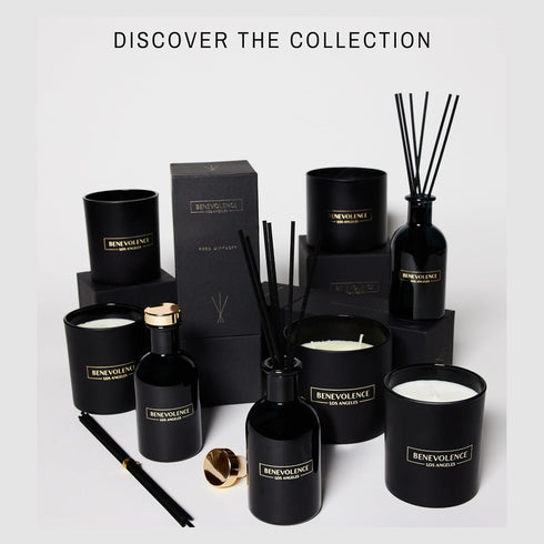 Rose & Sandalwood Scented Candle by Benevolence LA | 8oz Soy Candle, Black Home Fragrance | Gifts for Women and Men