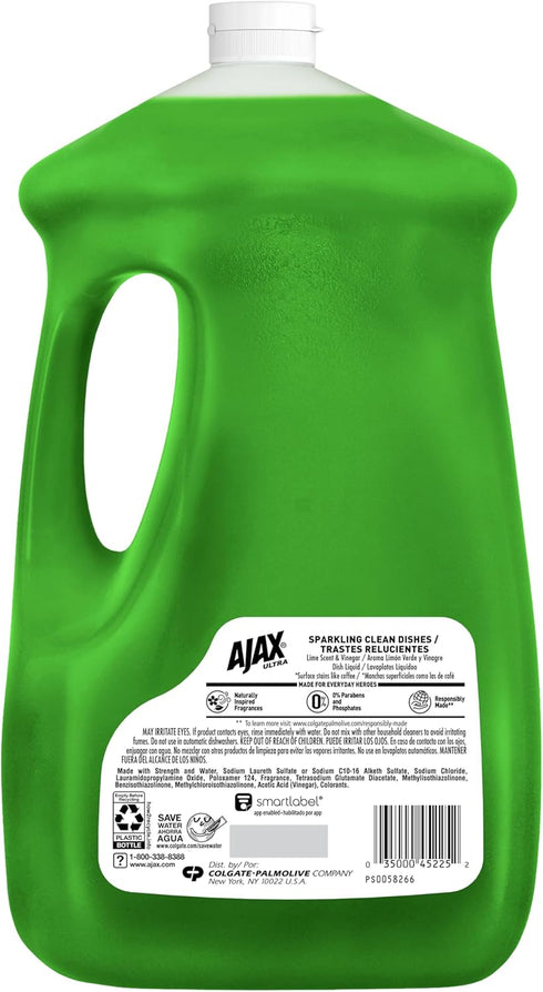 Ajax Ultra Dishwashing Liquid Refill, Vinegar and Lime Scent, 90 fluid ounce