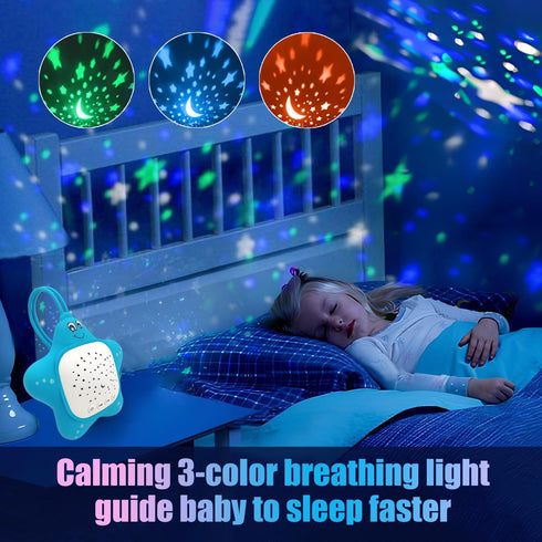 White Noise Machine for Baby with Star Projector | Sleep Aid Music for Nursery & Travel | Portable Sound Machine