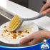 Pack 2 MR.SIGA Dish Brush with Long Bamboo Handle Built-in Scraper, Scrub Brush for Pans, Pots, Kitchen Sink Cleaning