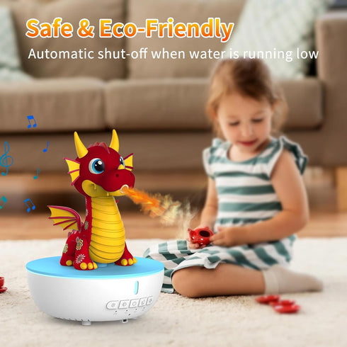 LUCYLANKER 200ML 10 Aromatherapy Dragon Humidifier, Essential Oil Diffuser with Remote & Timer, White Noise Machine
