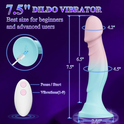 Realsexlife -7.5 9 Women Sex Toys Dildo Vibrator Silicone Realistic Dildos with Suction Cup for Women Vagina Anal Sex