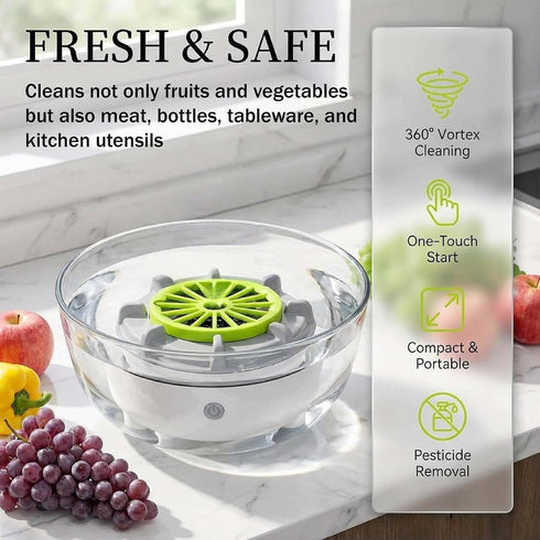 Pnawq (2pcs) Fruit Cleaner Machine, Efficient Portable Fruit and Vegetable Washers, Automatic Washer Spinner Machine