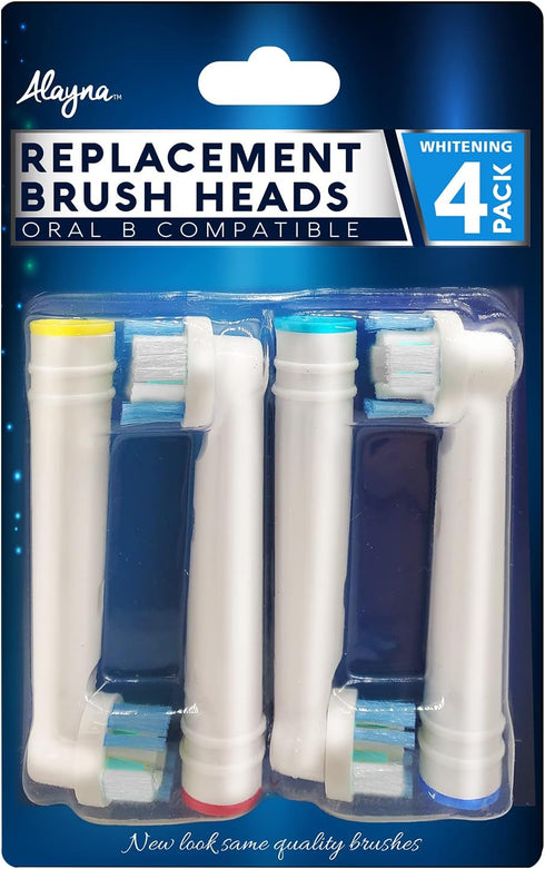 Professional White Replacement Brush Heads, Compatible with Oral-B Braun Electric Toothbrush, 12 Pro Style