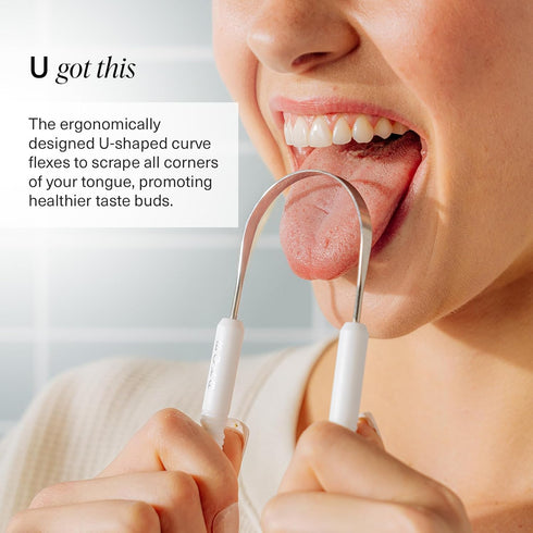 Boka Tongue Scraper for Adults & Kids with Case, Stainless Steel Tongue Cleaner with Linen Travel Pouch