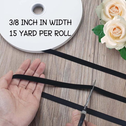15 Yards Single Face Pink Velvet Ribbon 3/8 Inch Spool, Perfect for Wedding, Gift Wrapping, Christmas Wreath, Hair Bows
